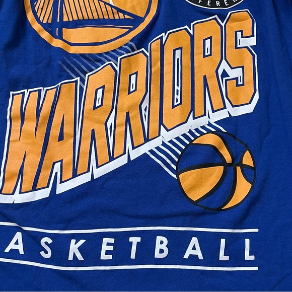 Golden State Warriors Shirt Mens Medium Blue Gold NBA Basketball Long Sleeve - Picture 5 of 14